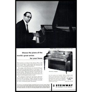 1953 Steinway Piano Upright Mahogany Vintage Print Ad Friedrich Gulda Wall Art